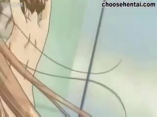 מאסיבי פטמות הנטאי עוגייה מקבל שלה פיטמות squeezed